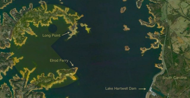 2012 Lake Hartwell Satellite Image